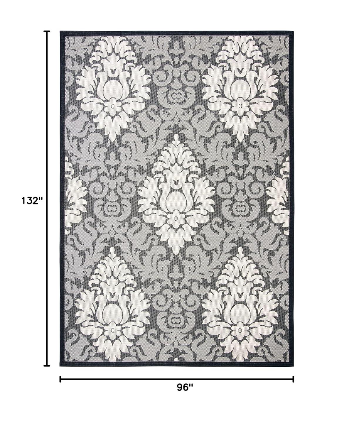 Courtyard CY2714 Power Loomed Indoor and Outdoor Area Rug - Black/Sand - 8'x11' - Safavieh