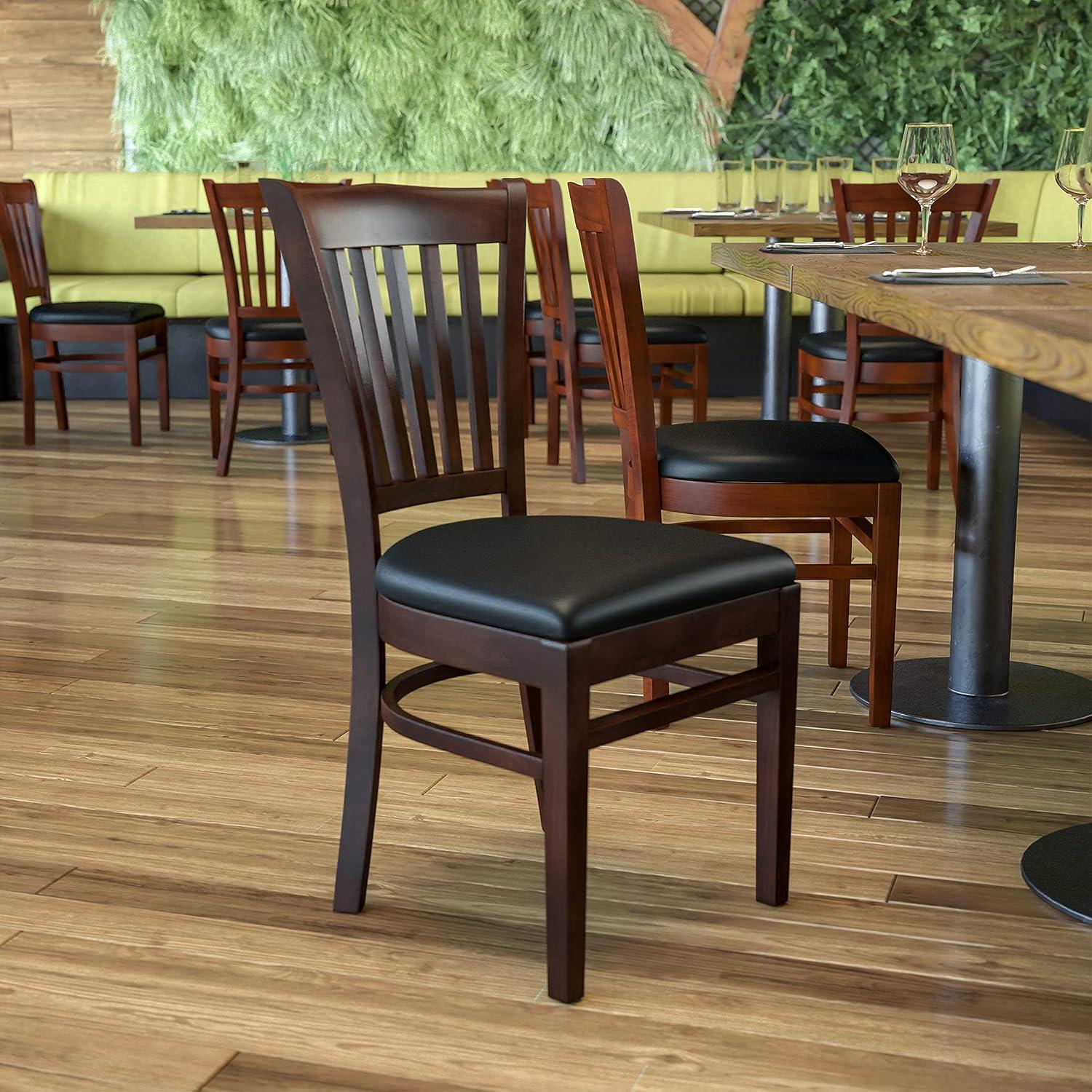 Flash Furniture Vertical Slat Back Wooden Restaurant Chair