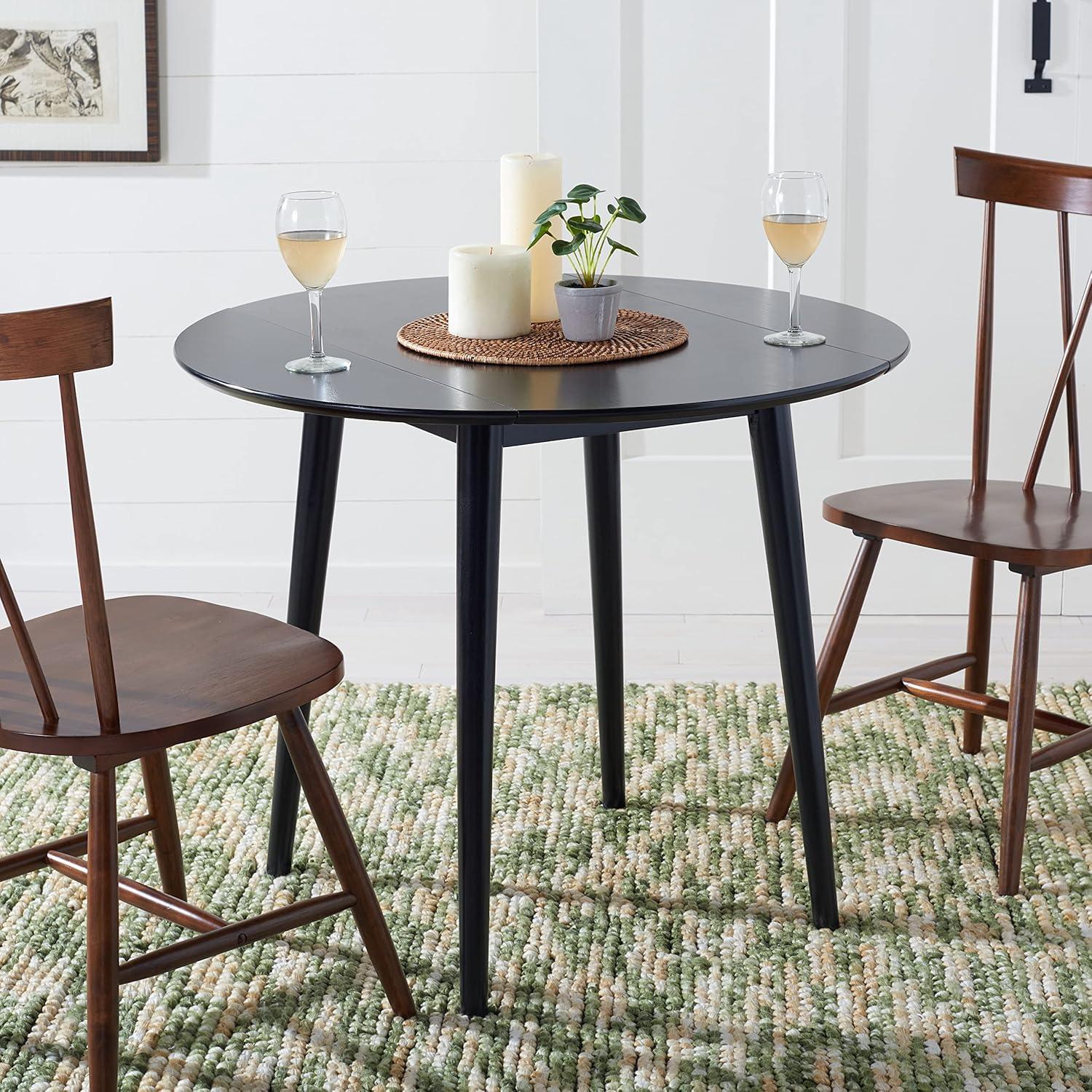 Lovell Folding Round Dining Table - Black - Safavieh