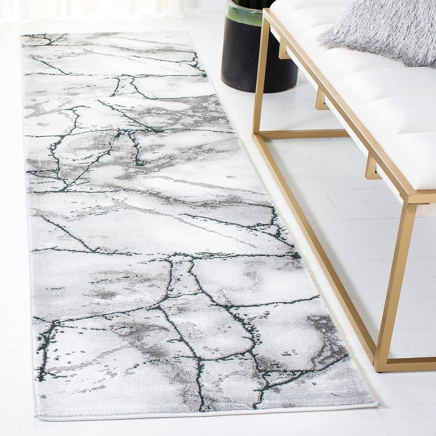 Craft CFT877 Loomed Indoor Runner Rug - Grey/Green - 2'3"x8' - Safavieh