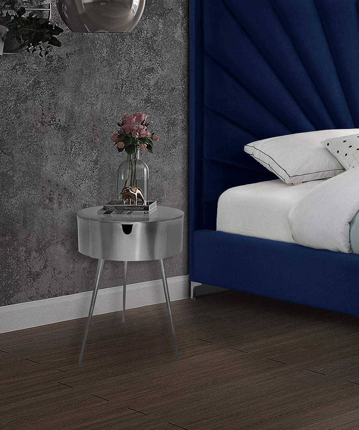 Meridian Furniture,Bali Silver Nightstand