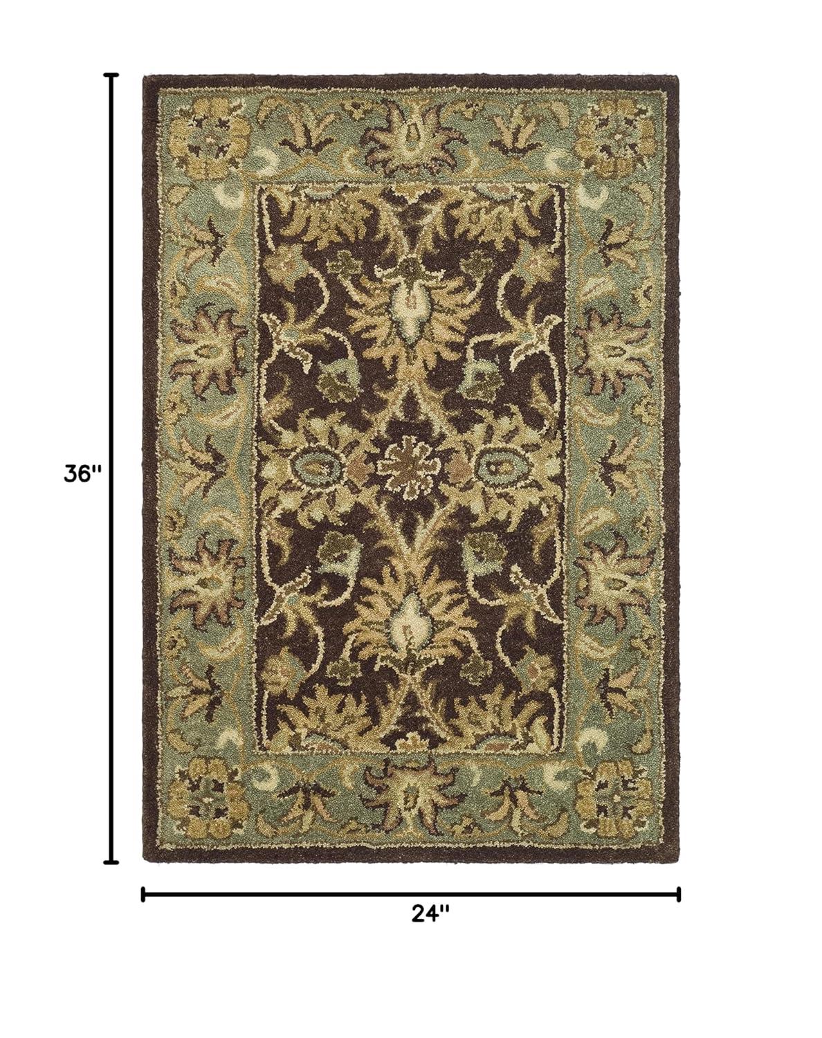 Antiquity AT249 Hand Tufted Accent Rug - Chocolate/Blue - 2'x3' - Safavieh.