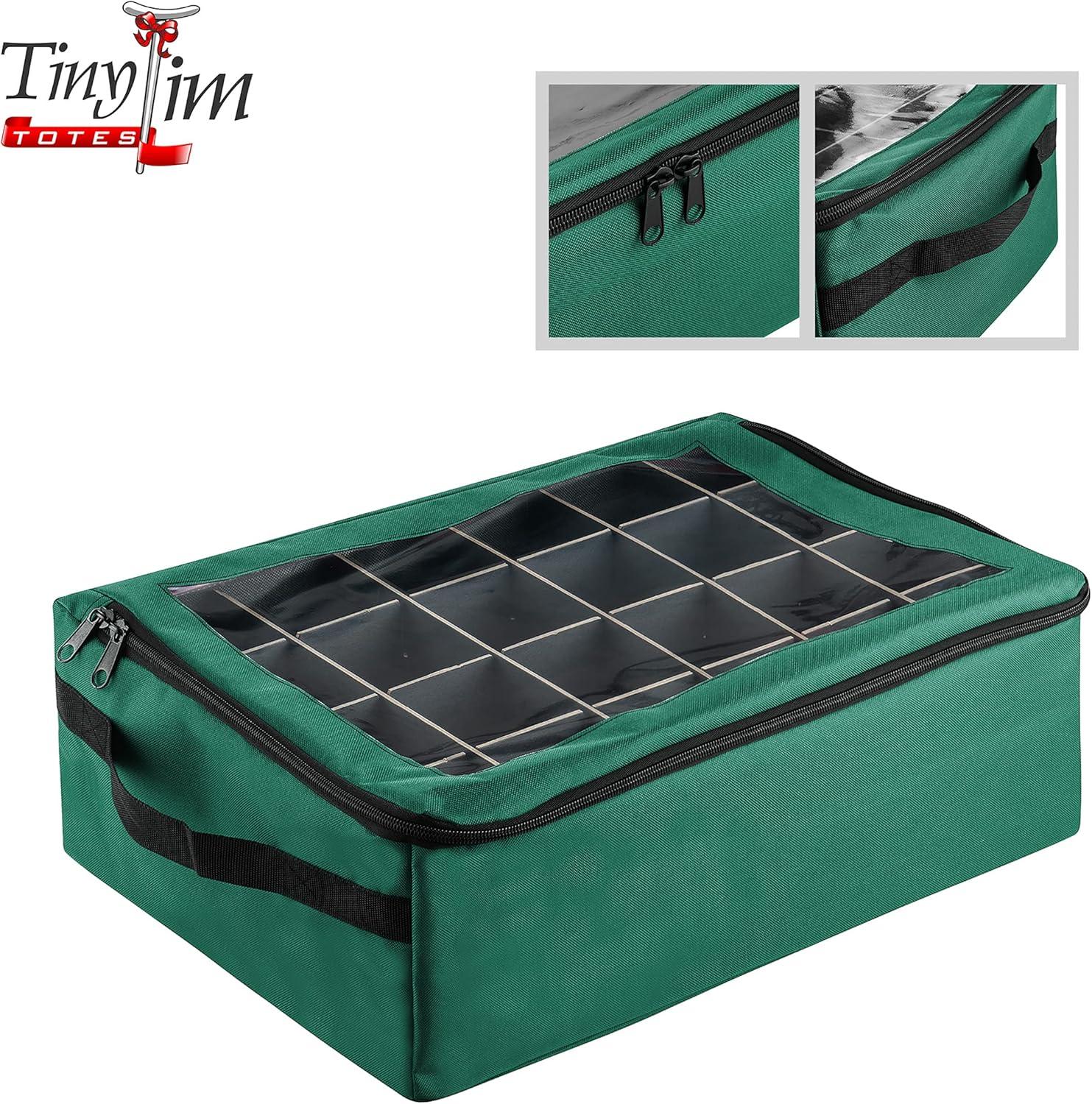 Tiny Tim Totes 83-DT5575 48 Christmas Ornament Organizer Storage Box - Green