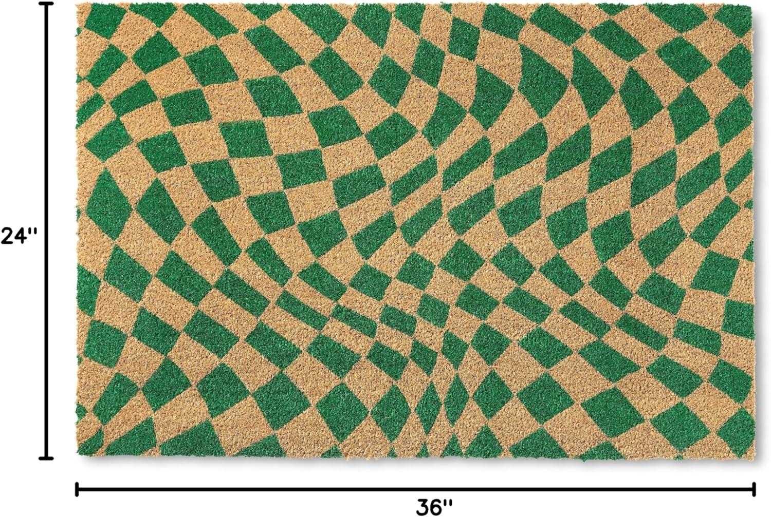 Town & Country Living TOWN & COUNTRY LIVING Emmett Groovy Checkerboard Non-Slip Indoor Outdoor Door Mat