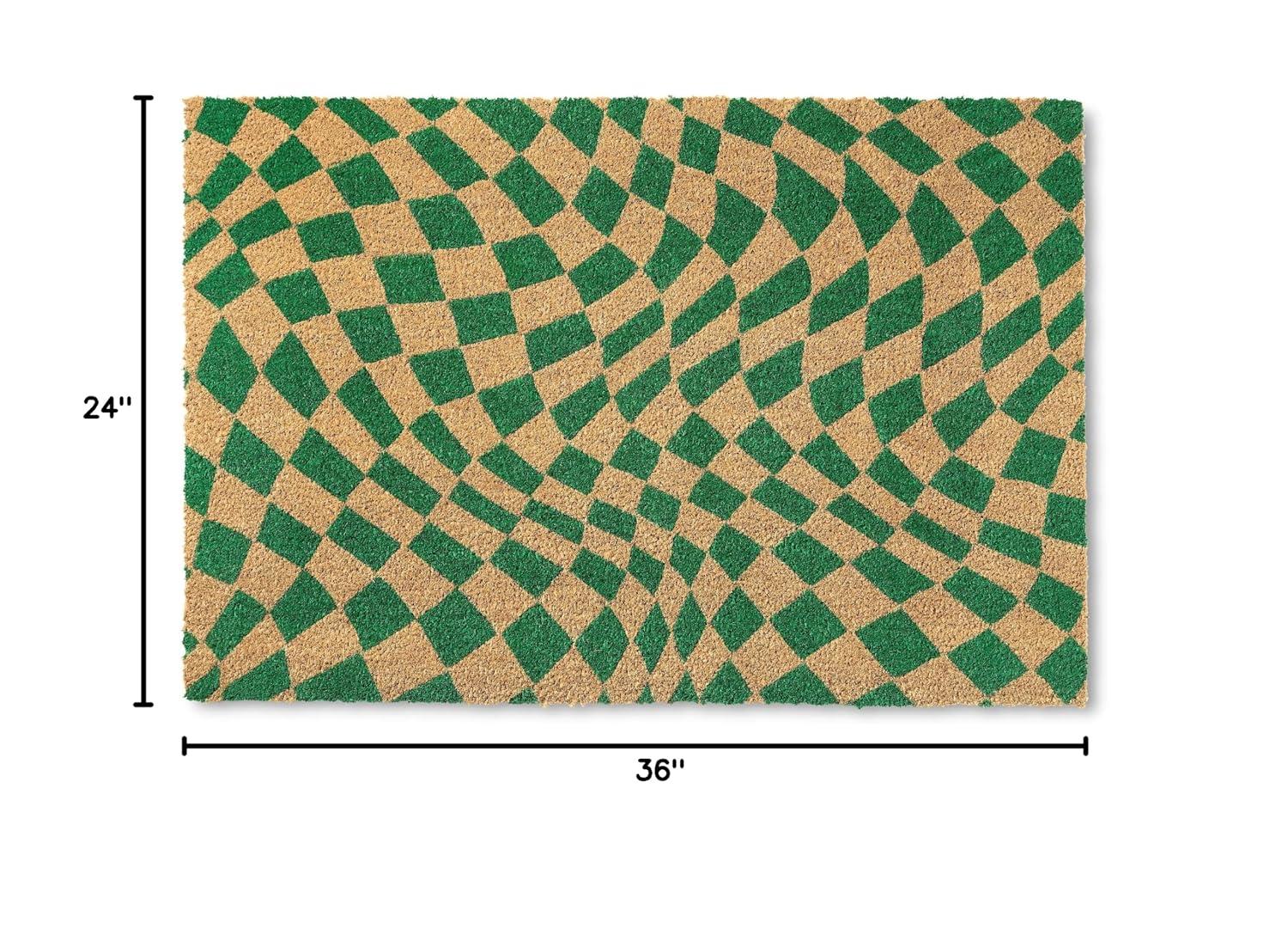 Town & Country Living TOWN & COUNTRY LIVING Emmett Groovy Checkerboard Non-Slip Indoor Outdoor Door Mat