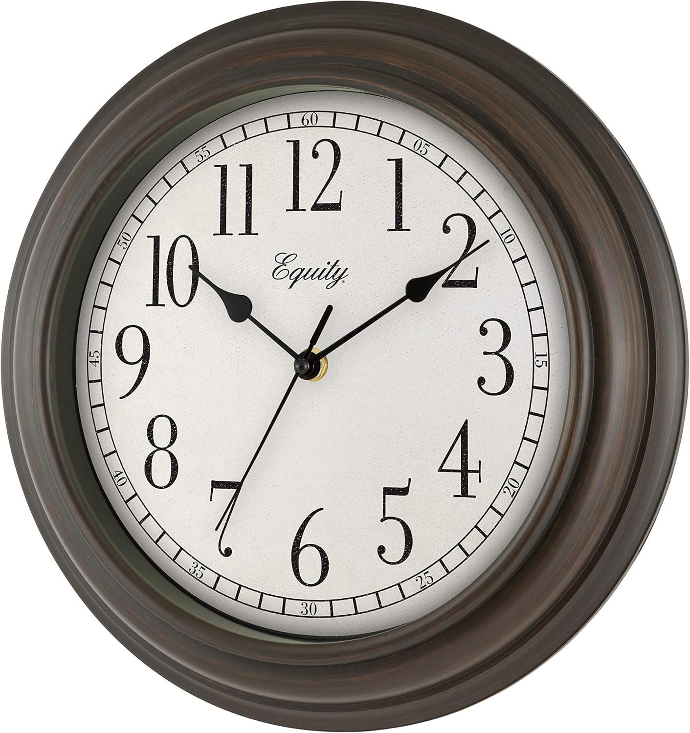 Equity by La Crosse 12 Inch Cora Quartz Analog Wall Clock, 20898
