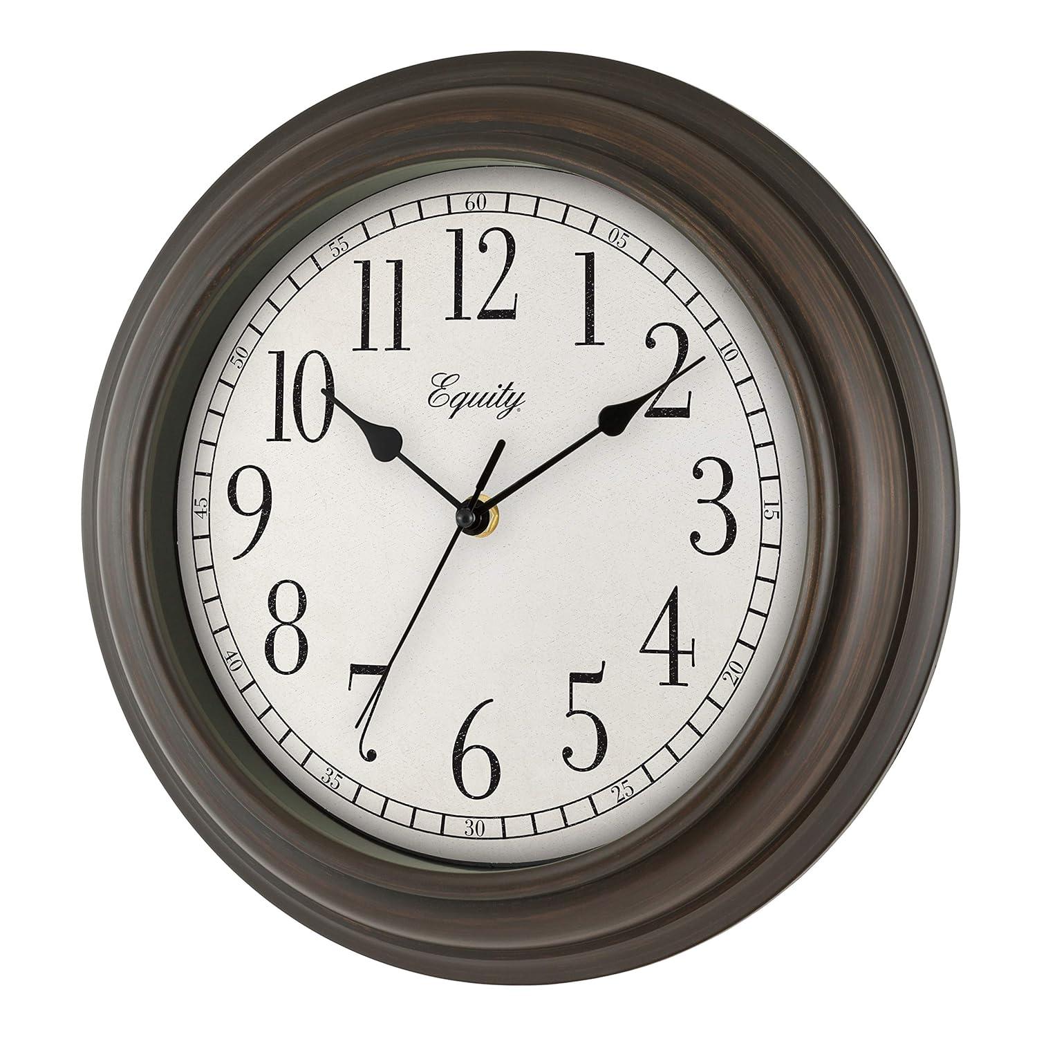 Equity by La Crosse 12 Inch Cora Quartz Analog Wall Clock, 20898