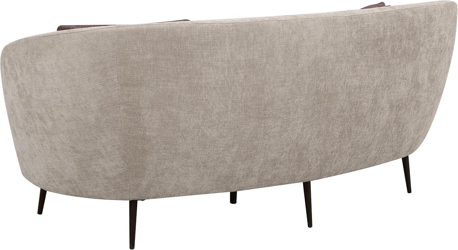 Coaster Ellorie Fabric Upholstered Channel Back Curved Loveseat Beige