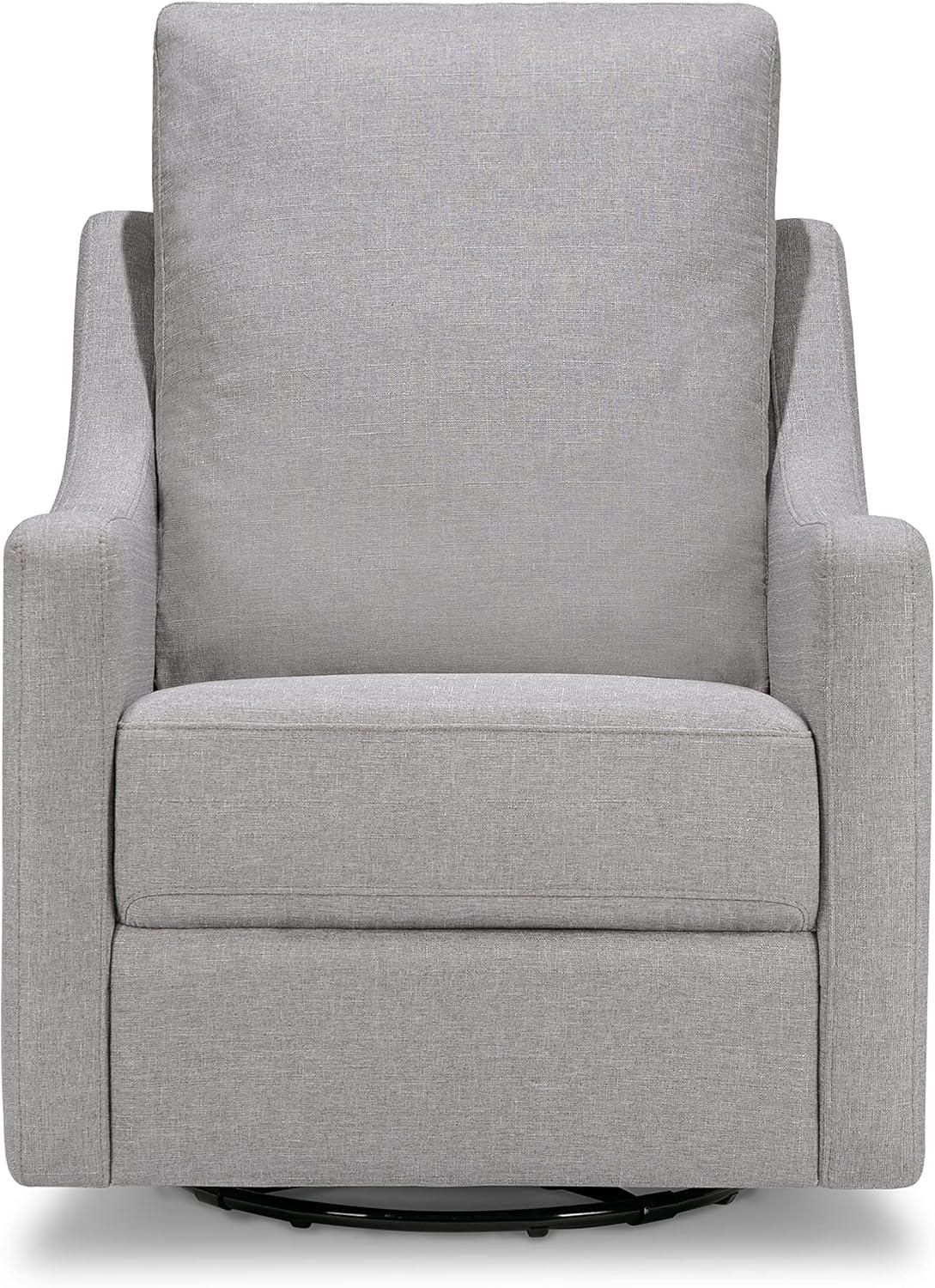 Misty Gray 34" Plush Swivel Glider with High Pillowback