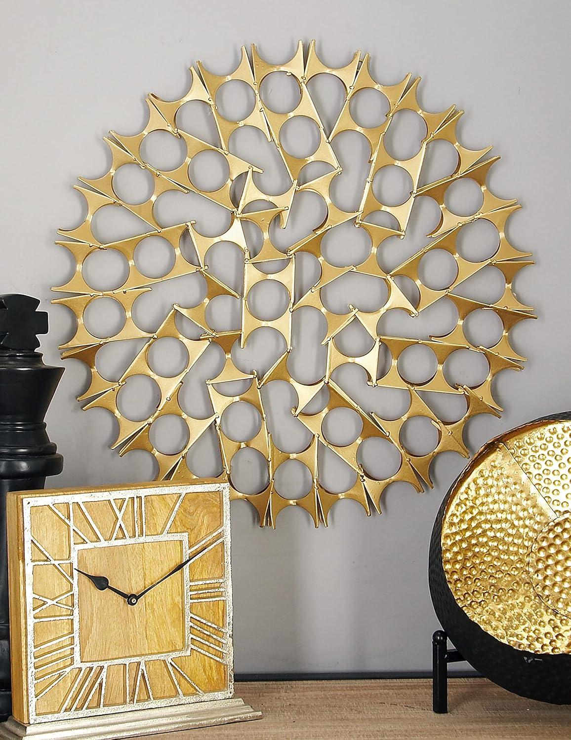 Gold Metal Winter Wall Sculpture Set, 23"