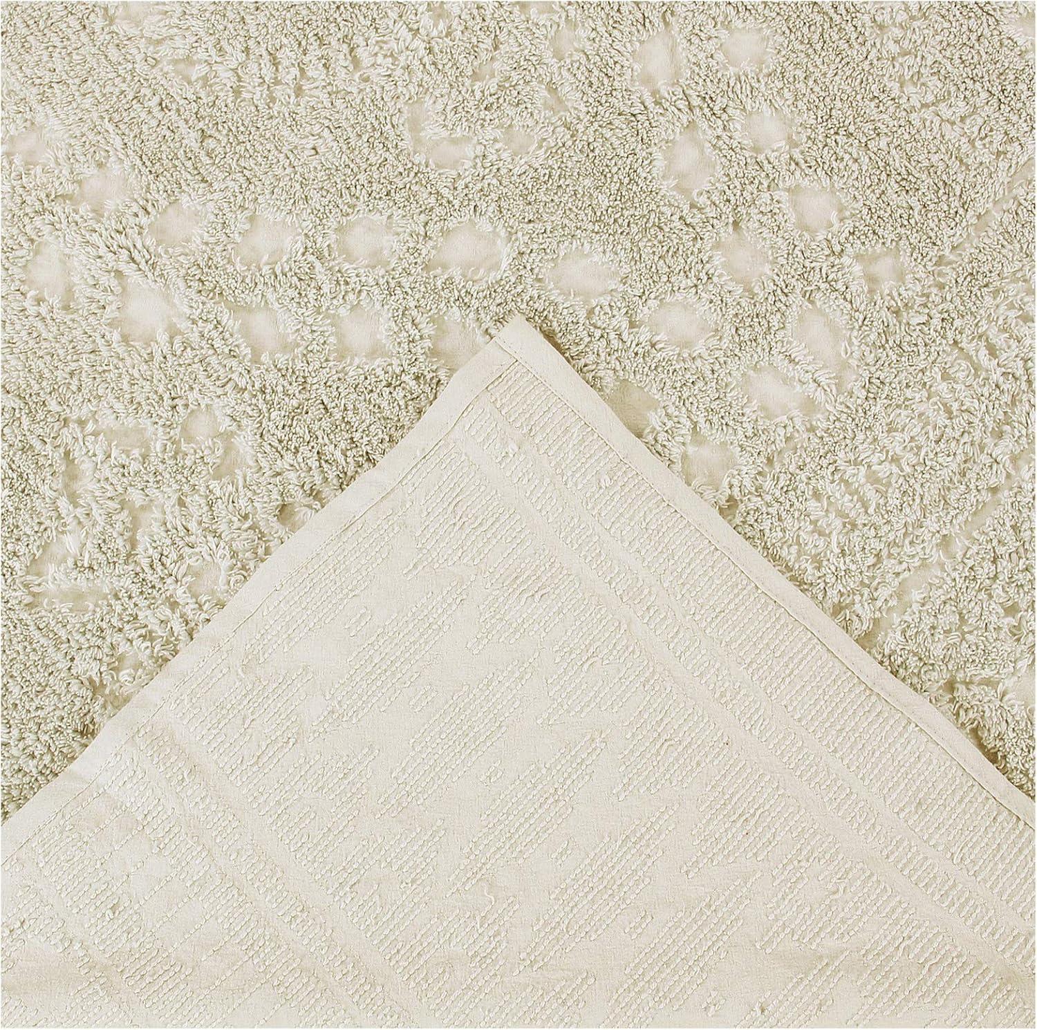 King Rio Collection 100% Cotton Tufted Unique Luxurious Floral Design Bedspread Ivory - Better Trends