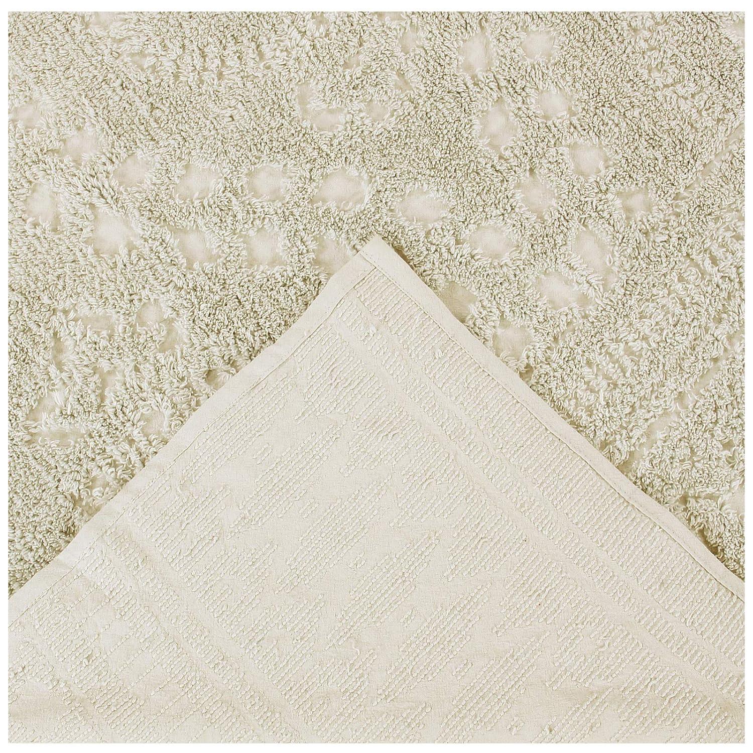 King Rio Collection 100% Cotton Tufted Unique Luxurious Floral Design Bedspread Ivory - Better Trends