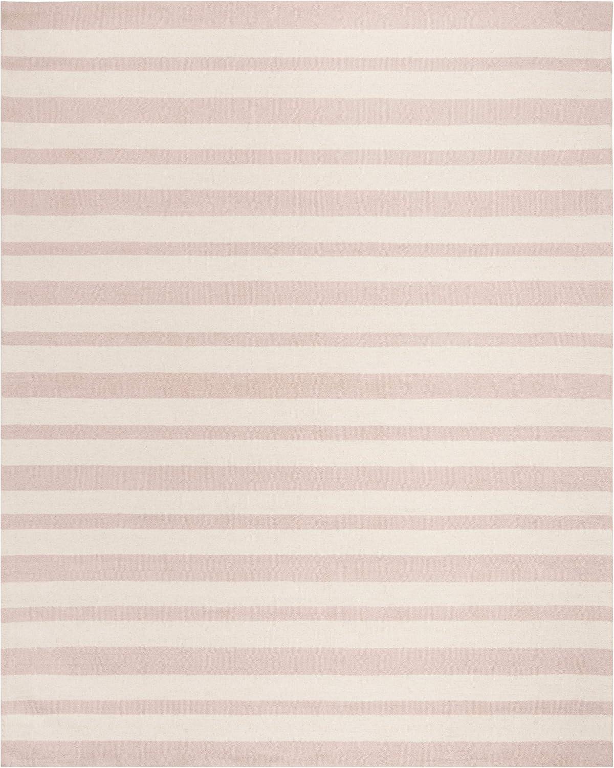 Ivory Stripe Hand-Tufted Wool Kids Area Rug, 6' x 9'