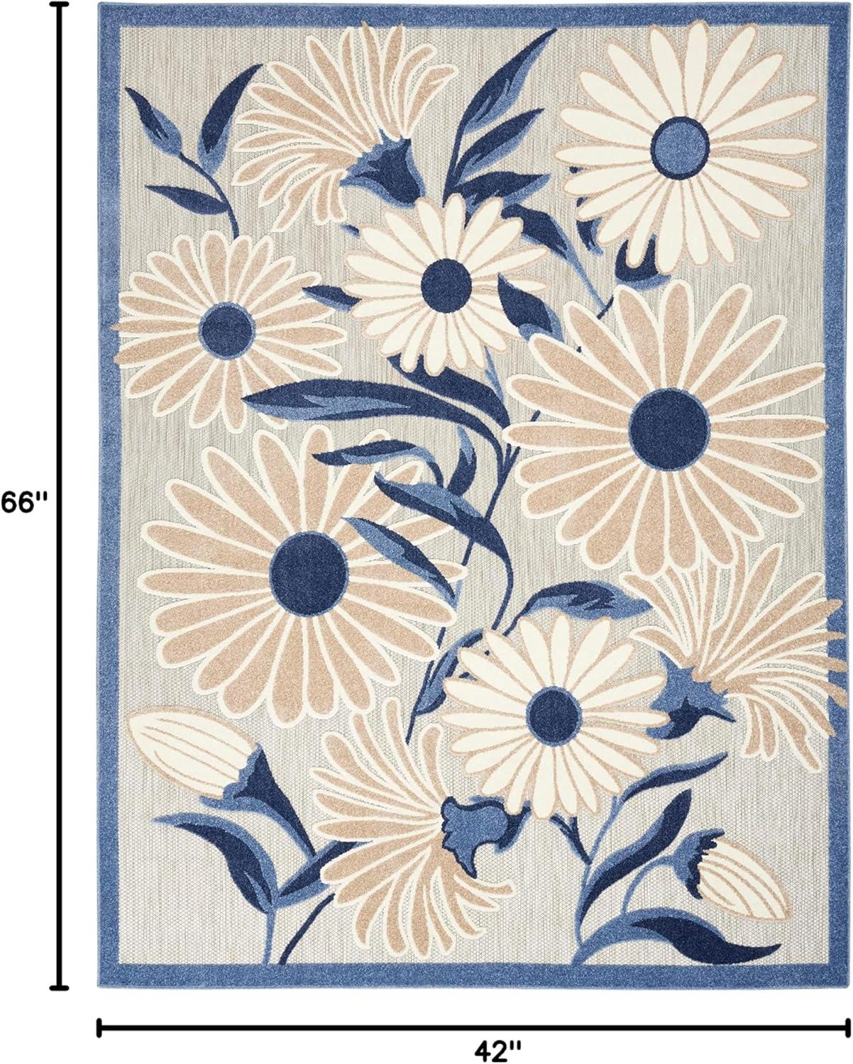 Nourison Aloha Daisy Flower Flatweave Outdoor Rug