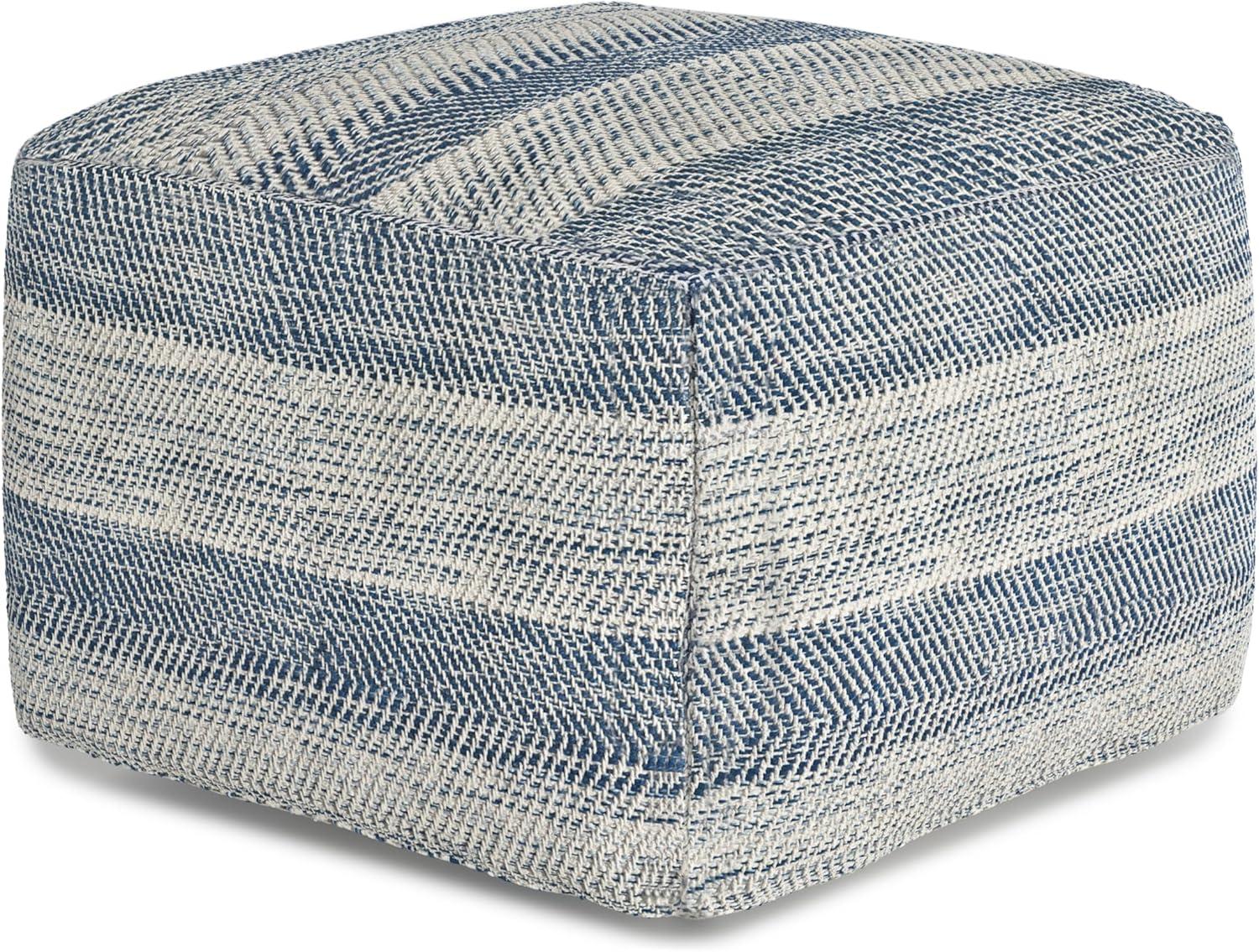 Clay Teal Melange Cotton Square Pouf