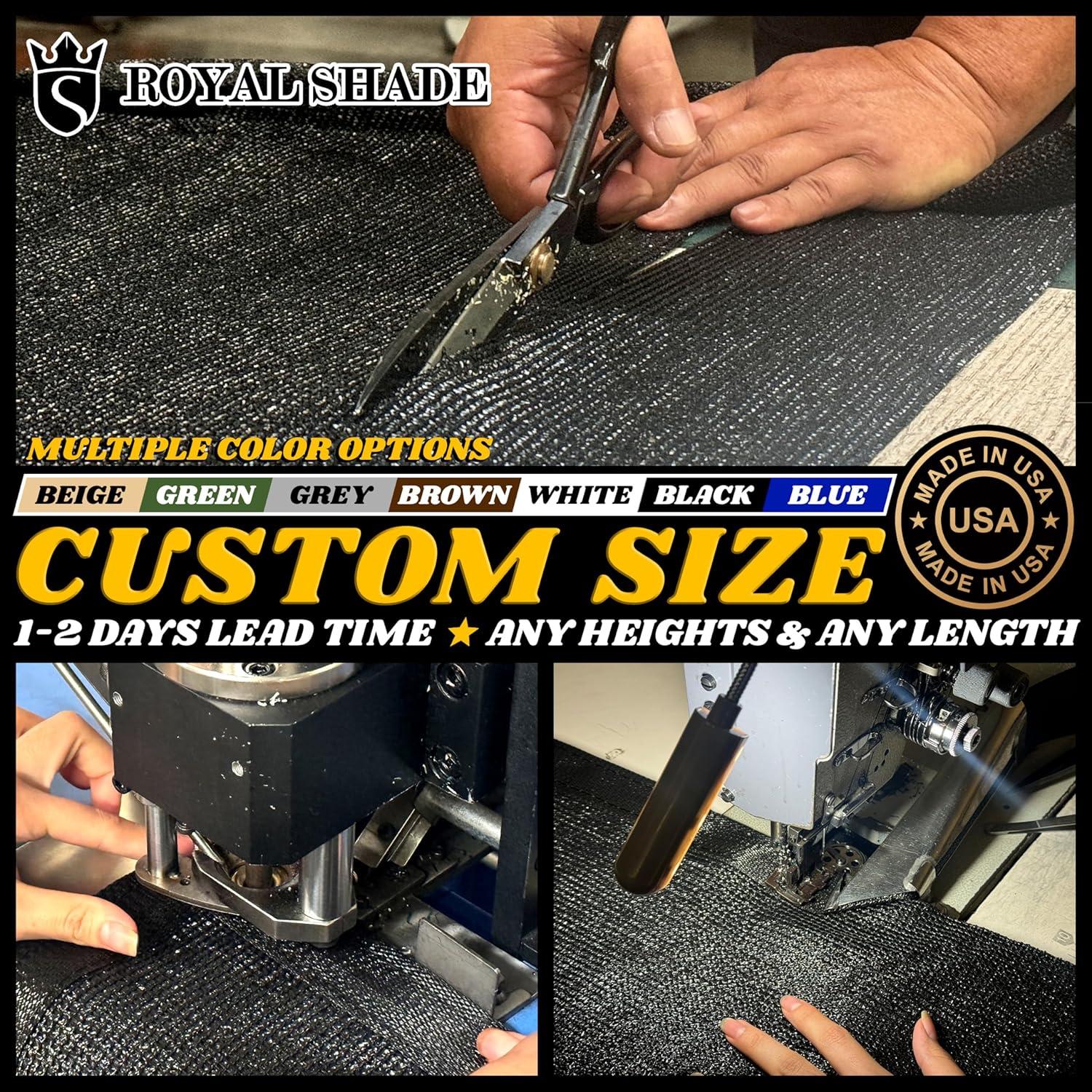 Royal Shade 6' x 50' Brown Fence Privacy Screen Cover Windscreen with Heavy Duty Brass Grommets - Cable Zip Ties Include (We Make Custom Size)