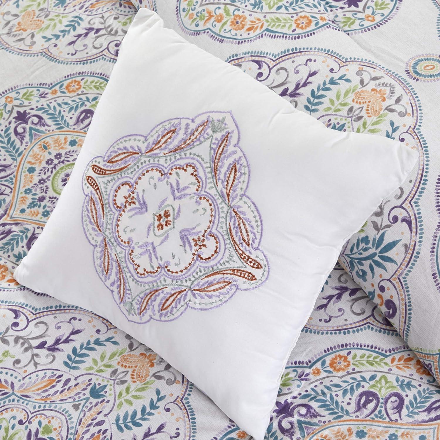 Modern Threads Modern Threads - Castell Collection Comforter Set - Reversible Microfiber - Elegant Printed 8-Piece Bed Set - Includes Comforter, Sheets, Shams, & Pillow - Luxurious Bedding