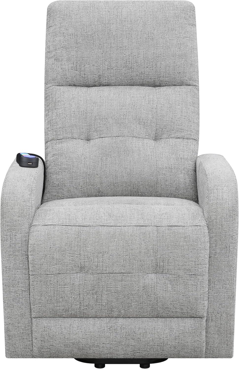 Coaster Howie Tufted Fabric Upholstered Power Lift Recliner in Gray