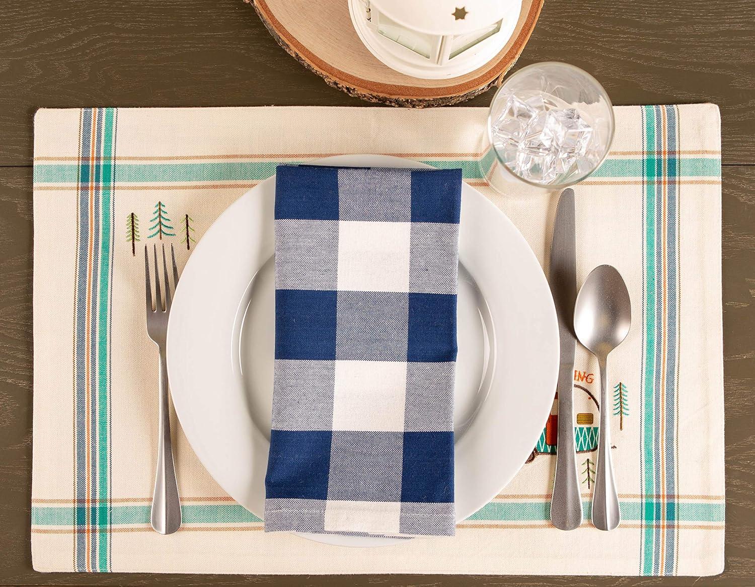 Rustic Off-White Cotton Camper Placemats Set of 4