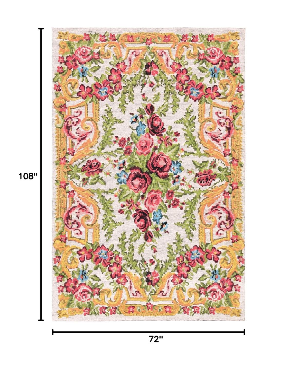Classic Vintage CLV112 Power Loomed Area Rug - Ivory/Rose - 6'x9' - Safavieh..