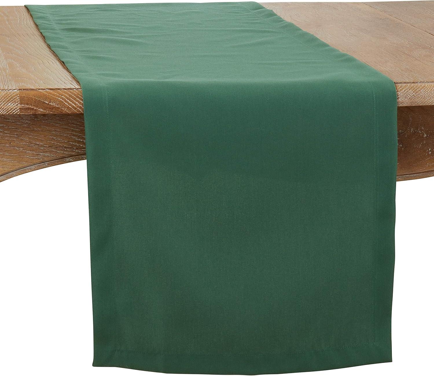 Emerald Green Polyester Everyday Table Runner