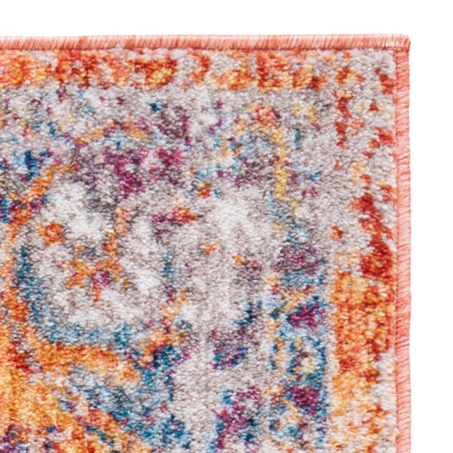 Bristol BTL350 Power Loomed Area Rug Blue / Orange 6' X 9' - Safavieh.