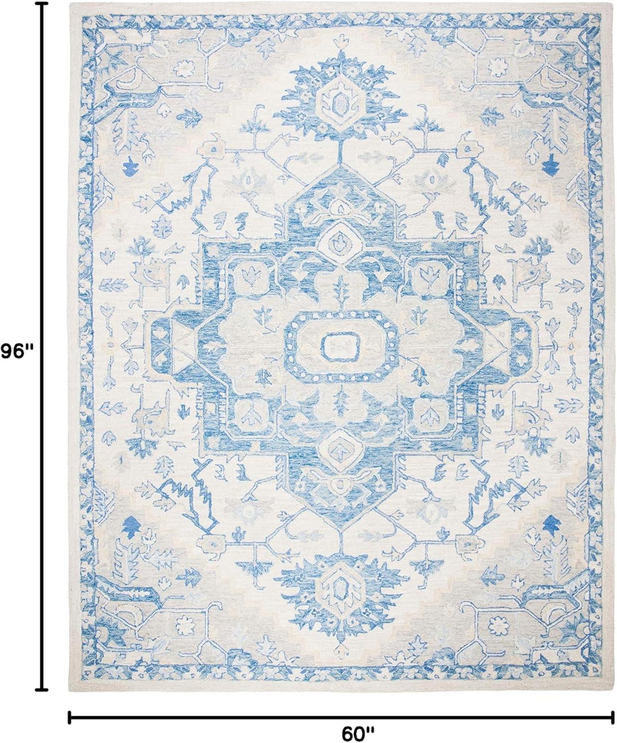 Micro-Loop MLP503 Hand Tufted Area Rug - Ivory/Blue - 5'x8' - Safavieh.