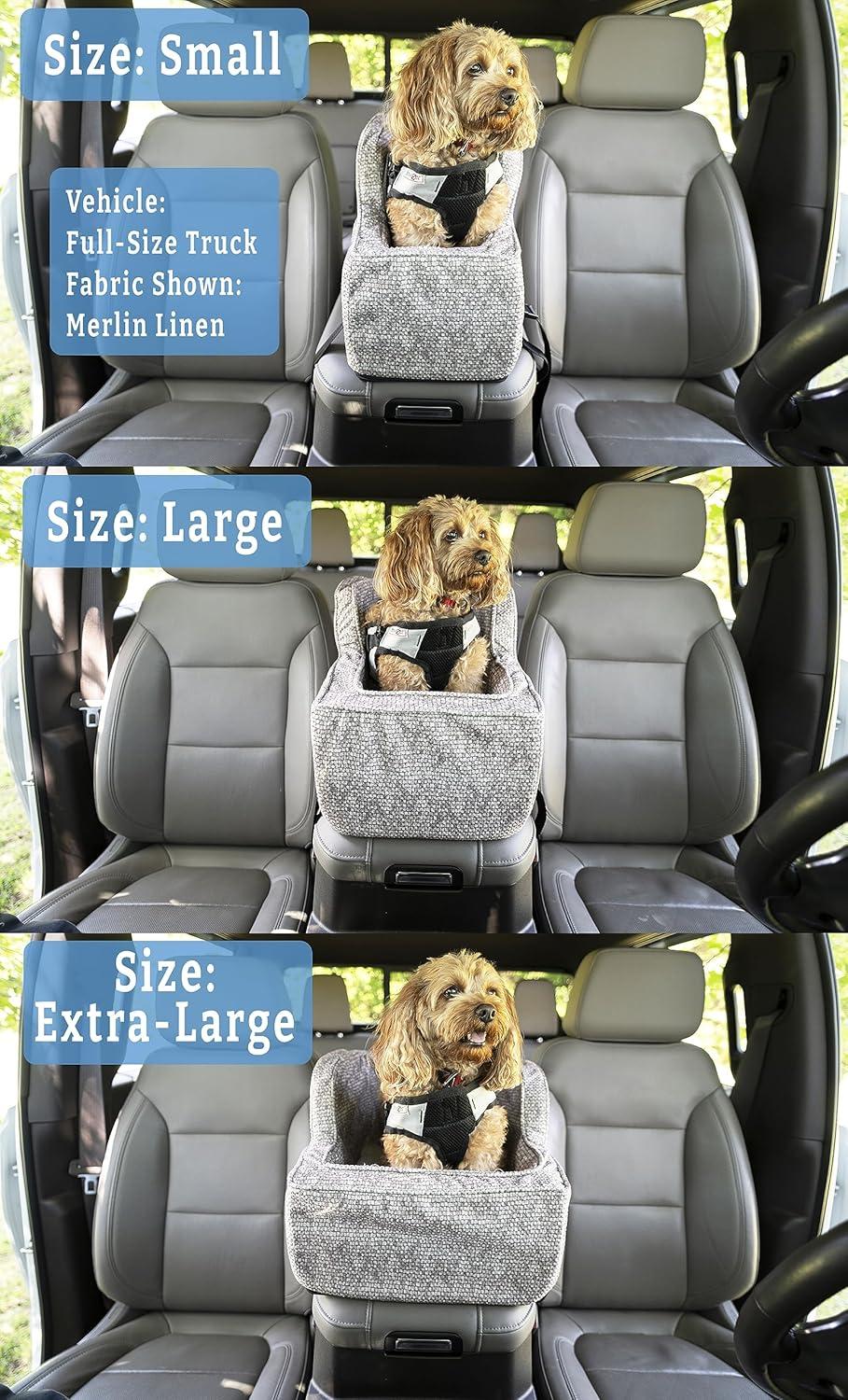 Snoozer Pet Products Luxury High-Back Console Dog Car Seat, Large,  Camel Olive, Luxury Microsuede