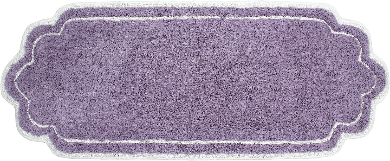 Home Weavers Allure Collection 100% Cotton Tufted Bathroom Rug, Soft and Absorbent Bath Rugs, Non-Slip Bath Carpet, Machine Wash Dry Bath Mats for Bathroom Floor, 21"x54" Runner, Purple