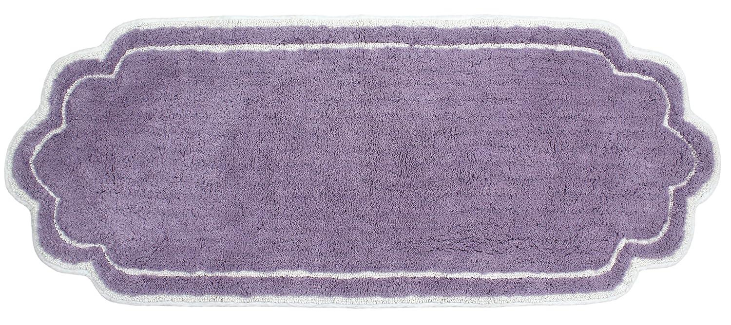 Home Weavers Allure Collection 100% Cotton Bathroom Rug, Soft and Absorbent Bath Rugs, Non-Slip Bath, Machine Wash Dry Bath Mats for Bathroom Floor, 21Lx54W Bath Rug, Purple