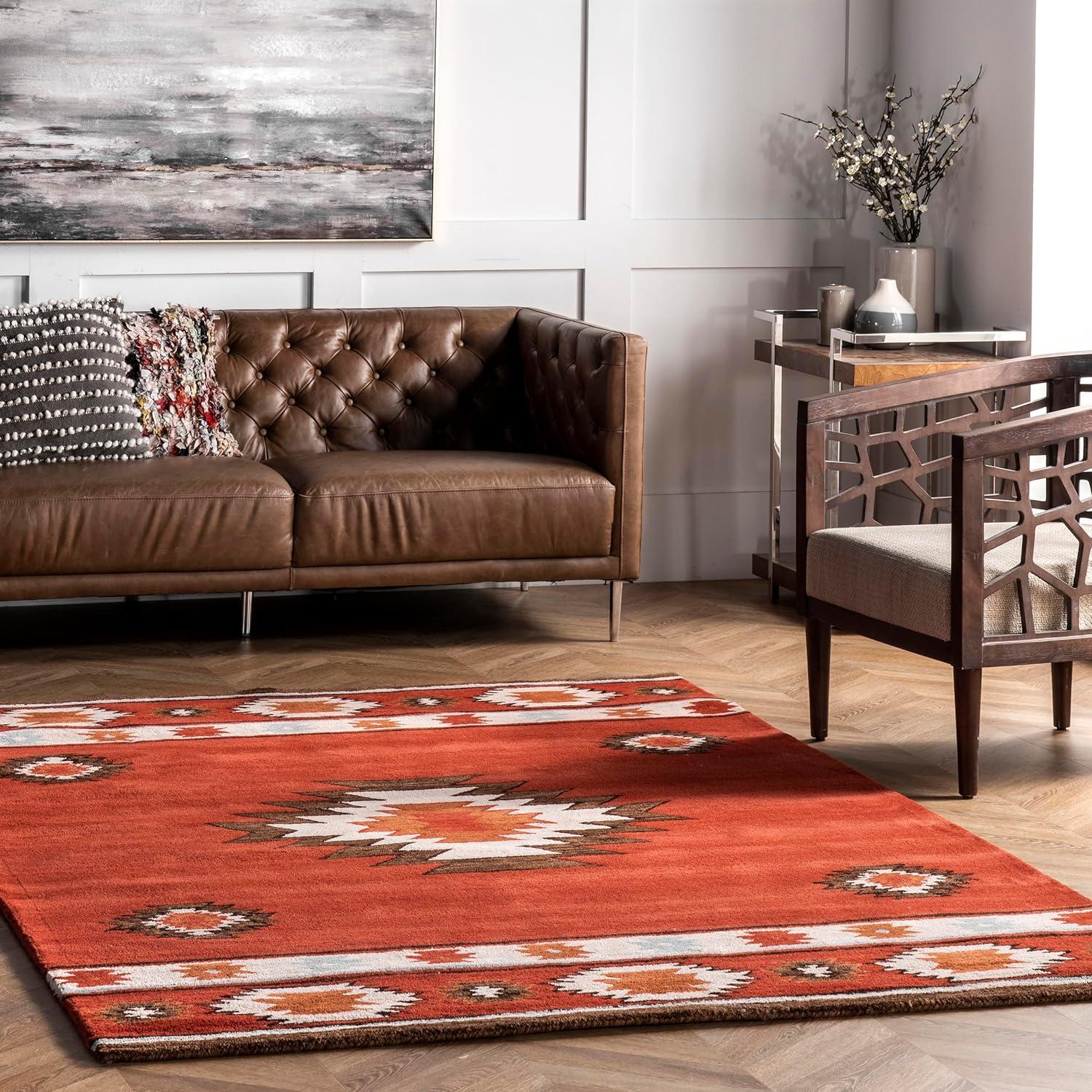 4'x6' Hand Tufted Shyla Area Rug Beige - nuLOOM: Wool, Bohemian Style, Medium Pile, Indoor Use