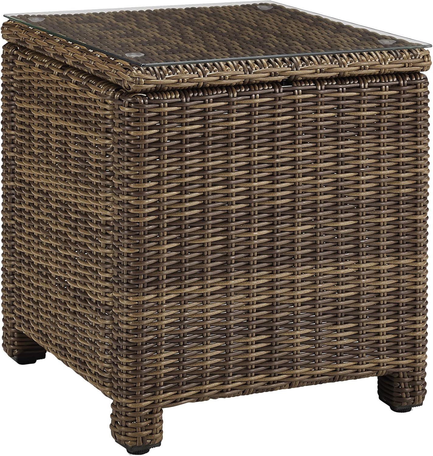 Bradenton Outdoor Wicker Glass Top Side Table - Crosley