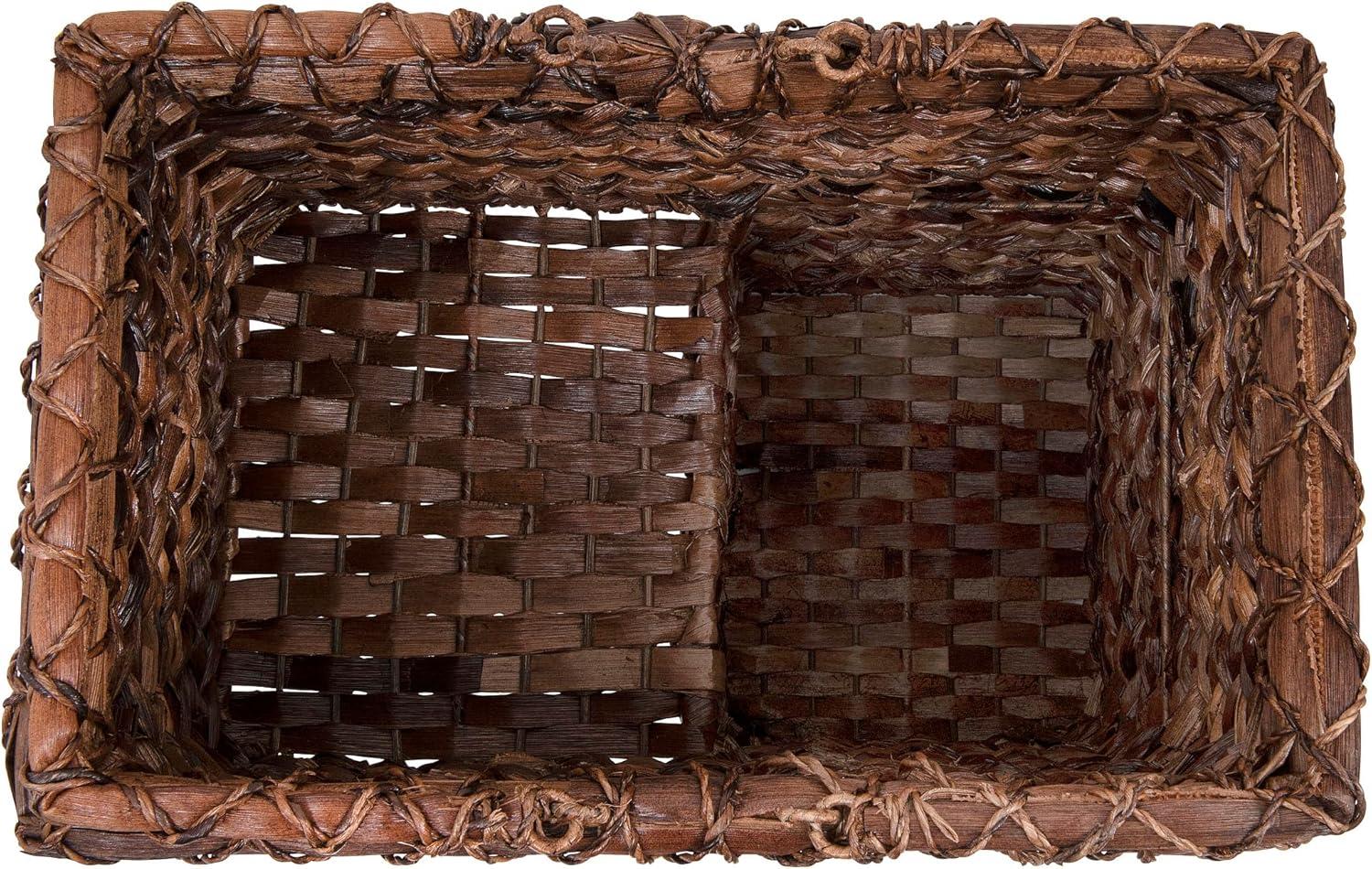 Desert Fields Woven BacBac Leaf Stair Basket, 16" x 10" x 15.5", Natural