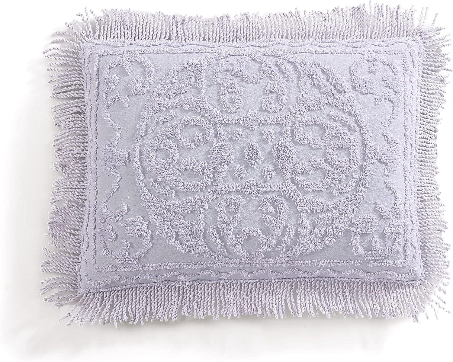 Collections Etc Luxurious Medallion Chenille Fringe Border Pillow Sham