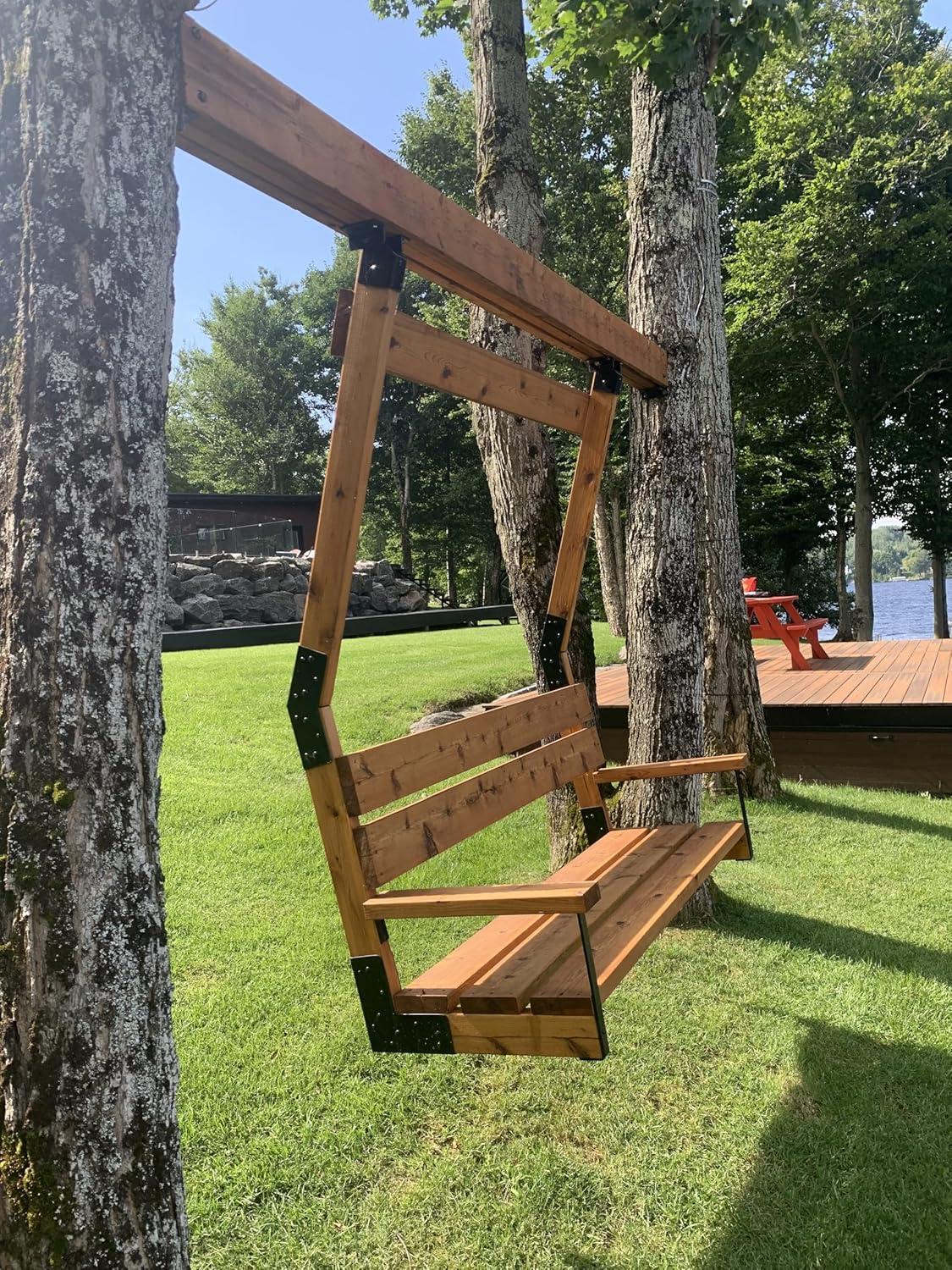 Pylex Swing Brackets for Chair, Outdoor Patio Swings, Wooden Porch Bench, Heavy-Duty Steel DIY Kit - 500 lbs - Steel Bracket Only