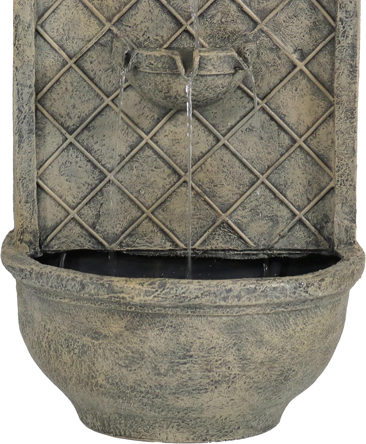 Sunnydaze 26"H Electric Polystone Messina Outdoor Wall-Mount Water Fountain