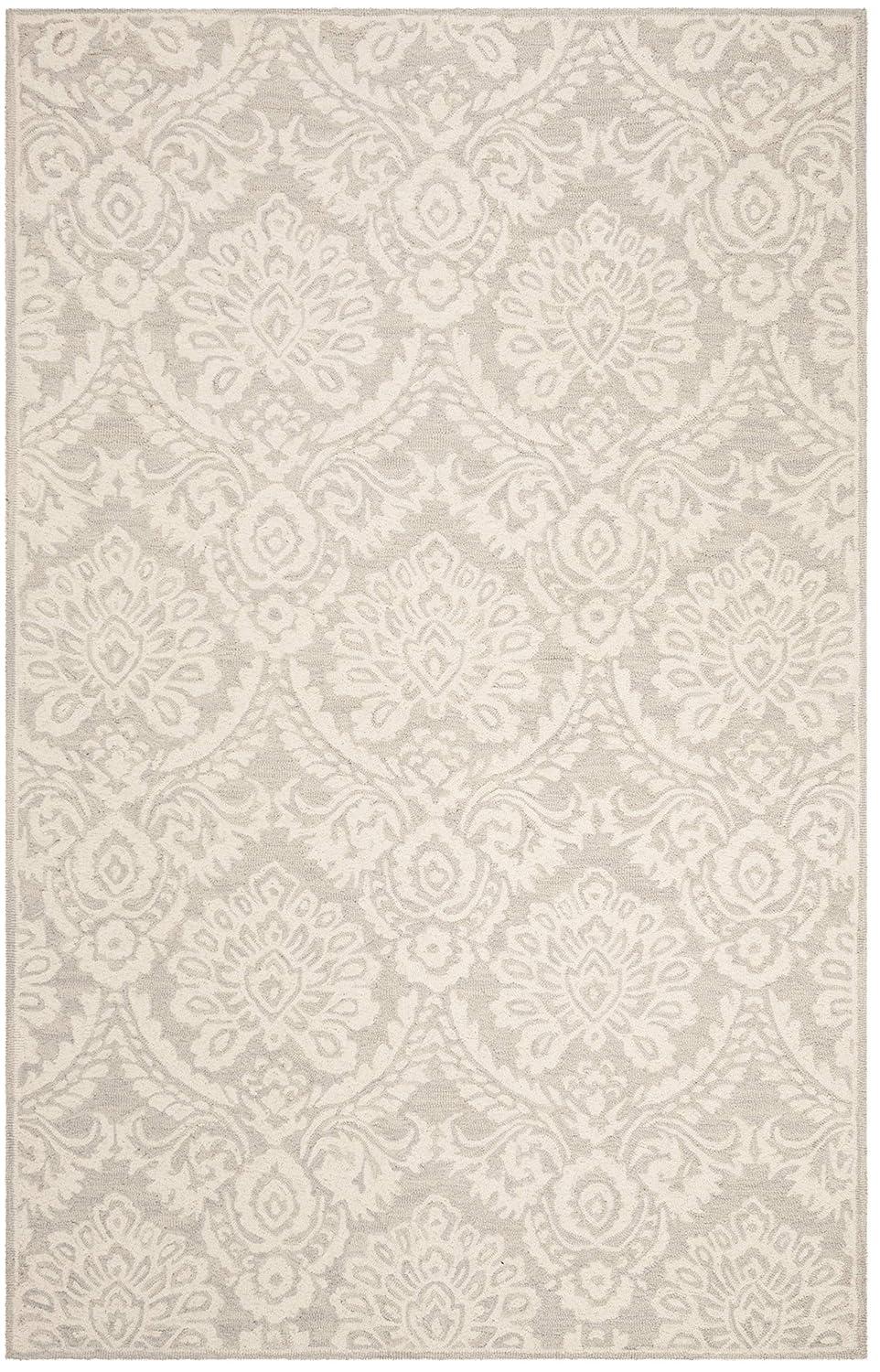 SAFAVIEH Blossom Travis Geometric Wool Area Rug, Blue/Ivory, 10' x 14'