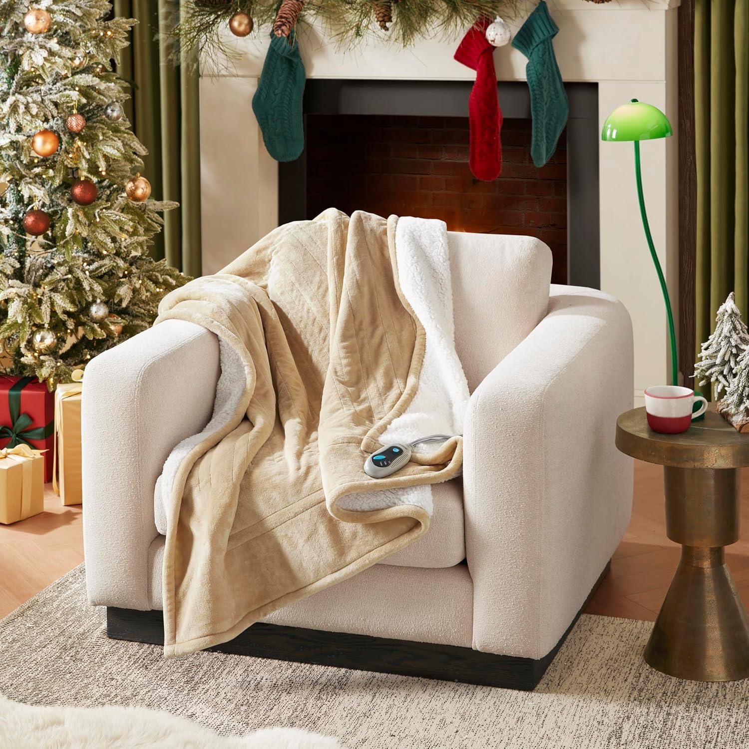 Beautyrest Beautyrest Heated Oversized Microlight to Berber Blanket