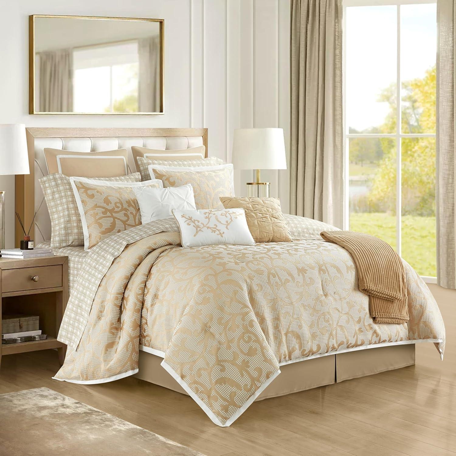 Janella 14 Piece Luxury Glam Comforter Set