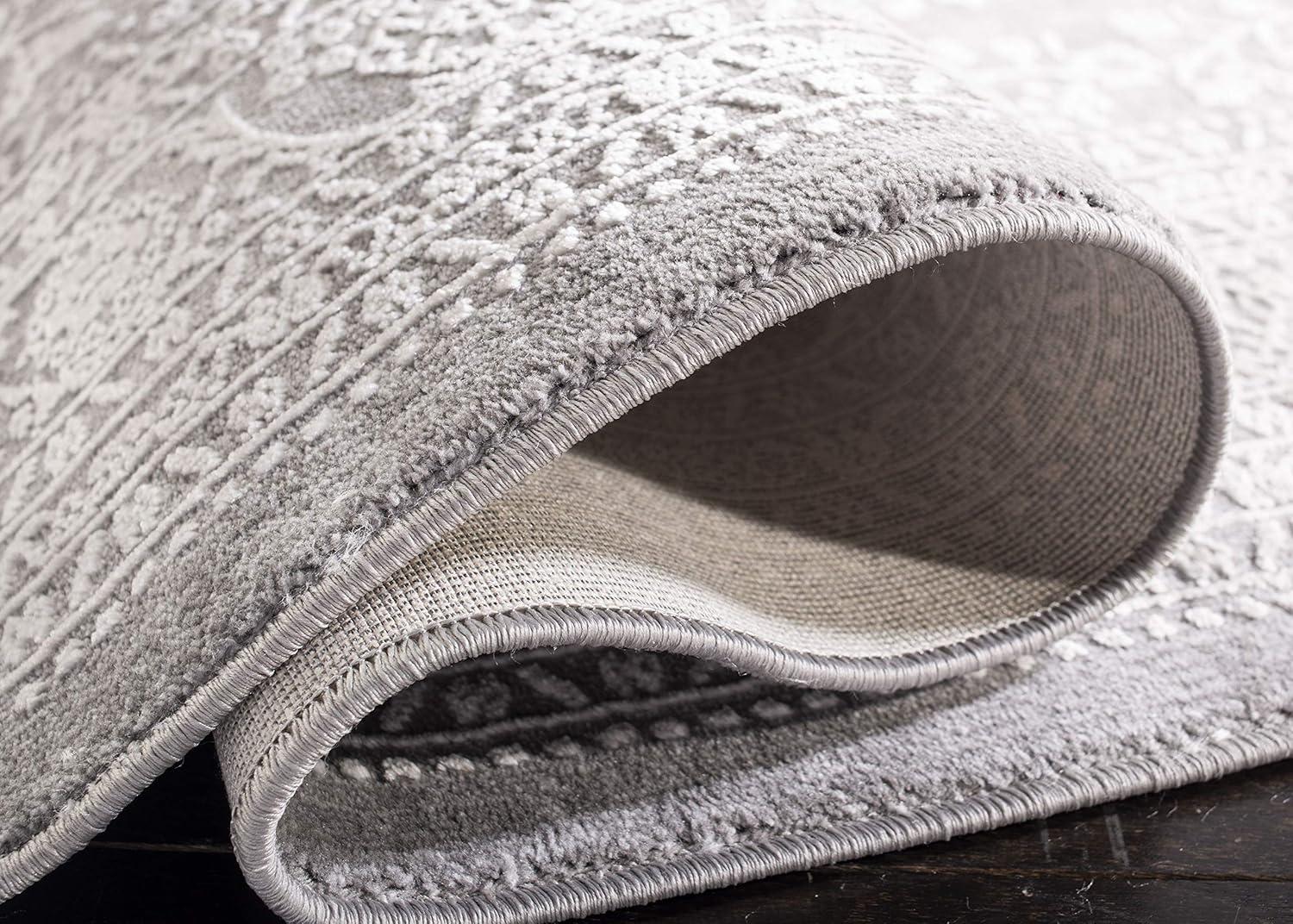 Reflection RFT668 Power Loomed Indoor Area Rug - Light Grey/Cream - 6'7"x6'7" - Safavieh.