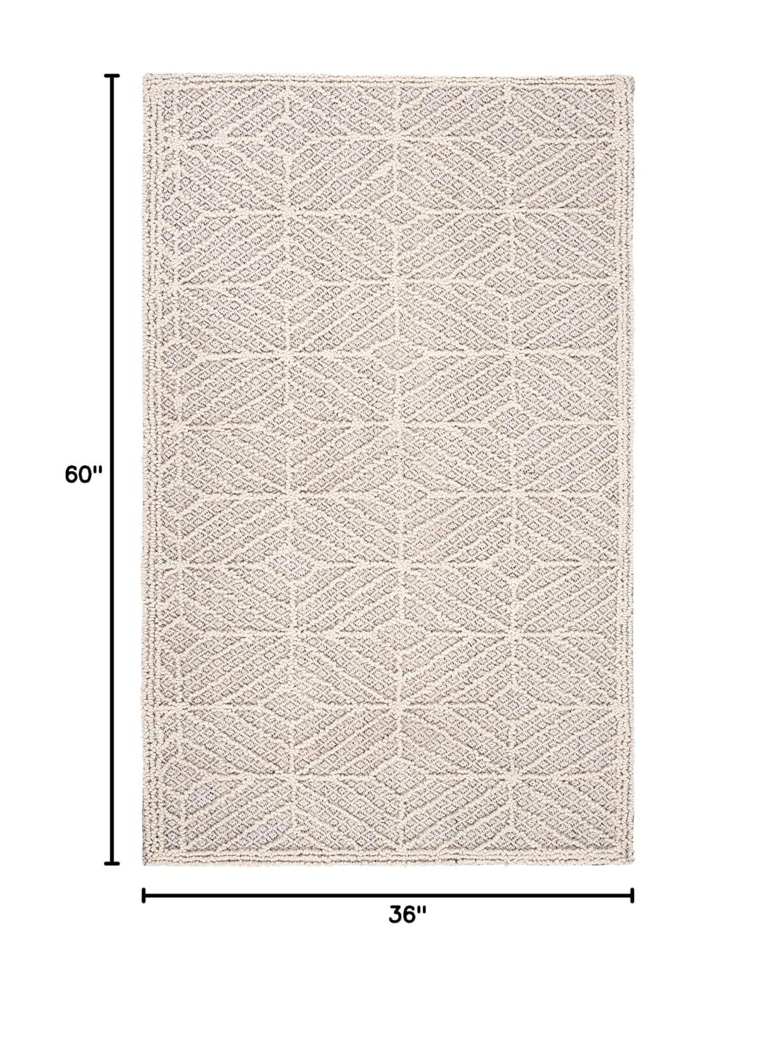 Trace TRC212 Hand Tufted Area Rug - Ivory/Black - 3'x5' - Safavieh.