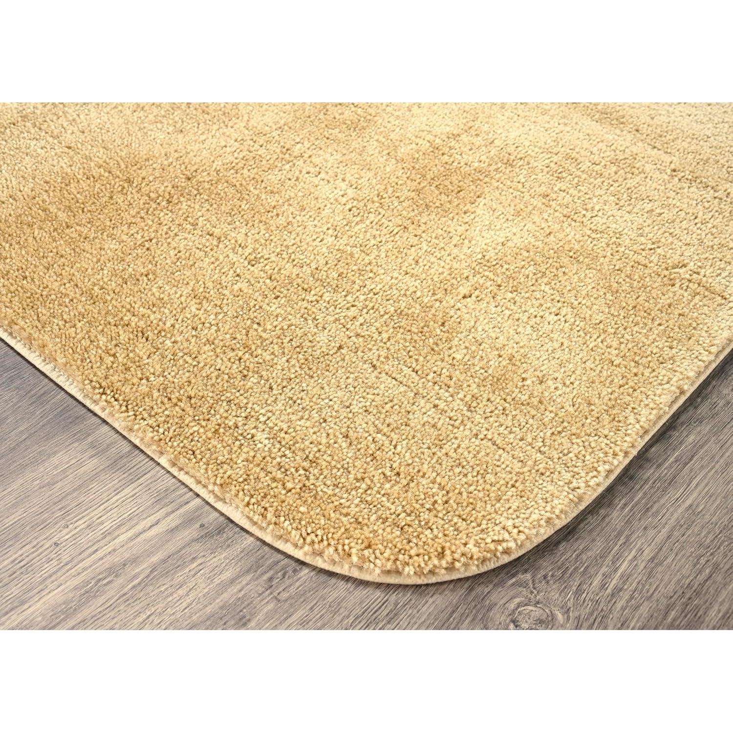 2pc Traditional Nylon Washable Bathroom Rug Set Linen - Garland Rug: Machine Made, Tufted, Latex Backing