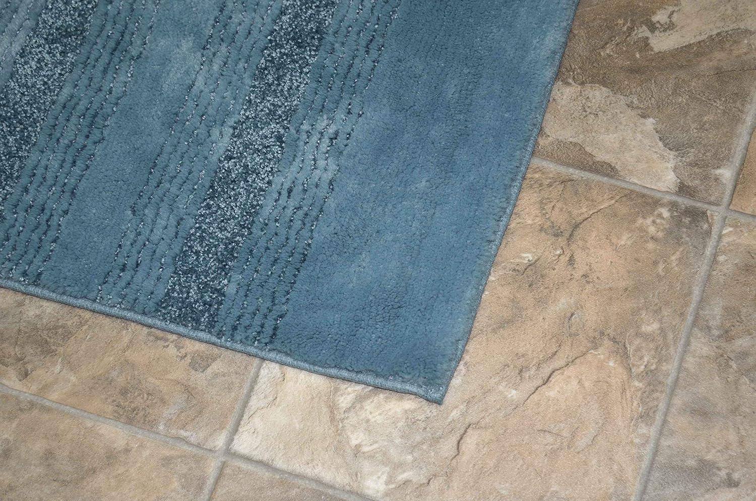 22"x60" Nylon Washable Bathroom Rug Runner Gray - Garland Rug