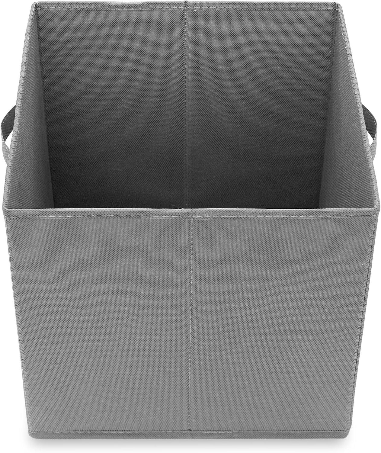Casafield Set of 6 Collapsible Fabric Storage Cube Bins, Brown - 13" Foldable Cloth Baskets for Shelves and Cubby Organizers