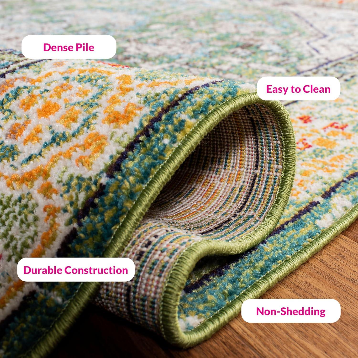 Madison MAD474 Power Loomed Indoor Area Rug - Green/Turquoise - 8'x10' - Safavieh