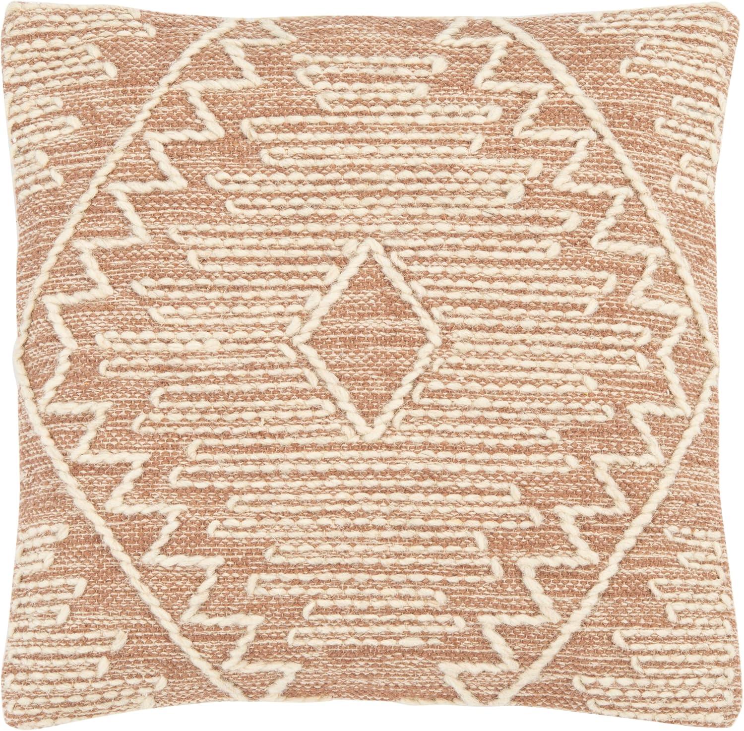 SAFAVIEH Lannie Knitted Medallion Accent Pillow, 18" x 18", Peach