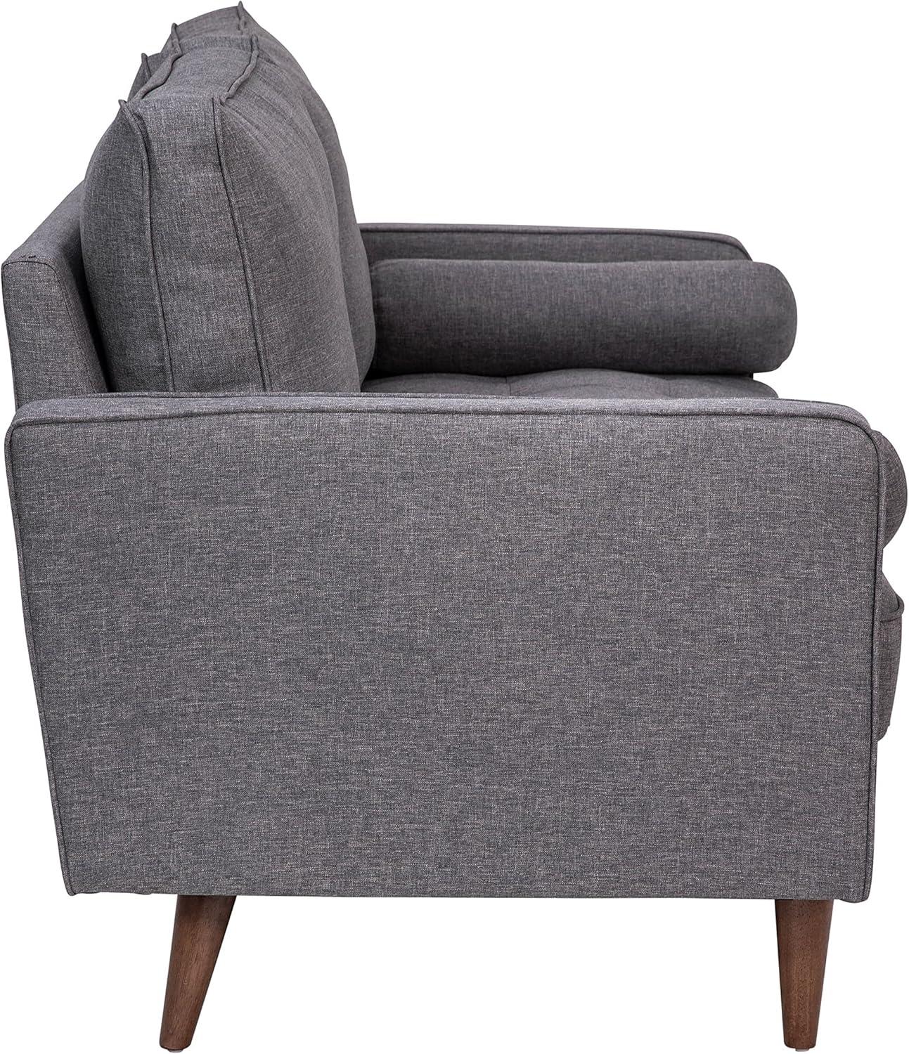 Flash Furniture Hudson Mid-Century Modern Loveseat Sofa with Tufted Upholstery & Solid Wood Legs