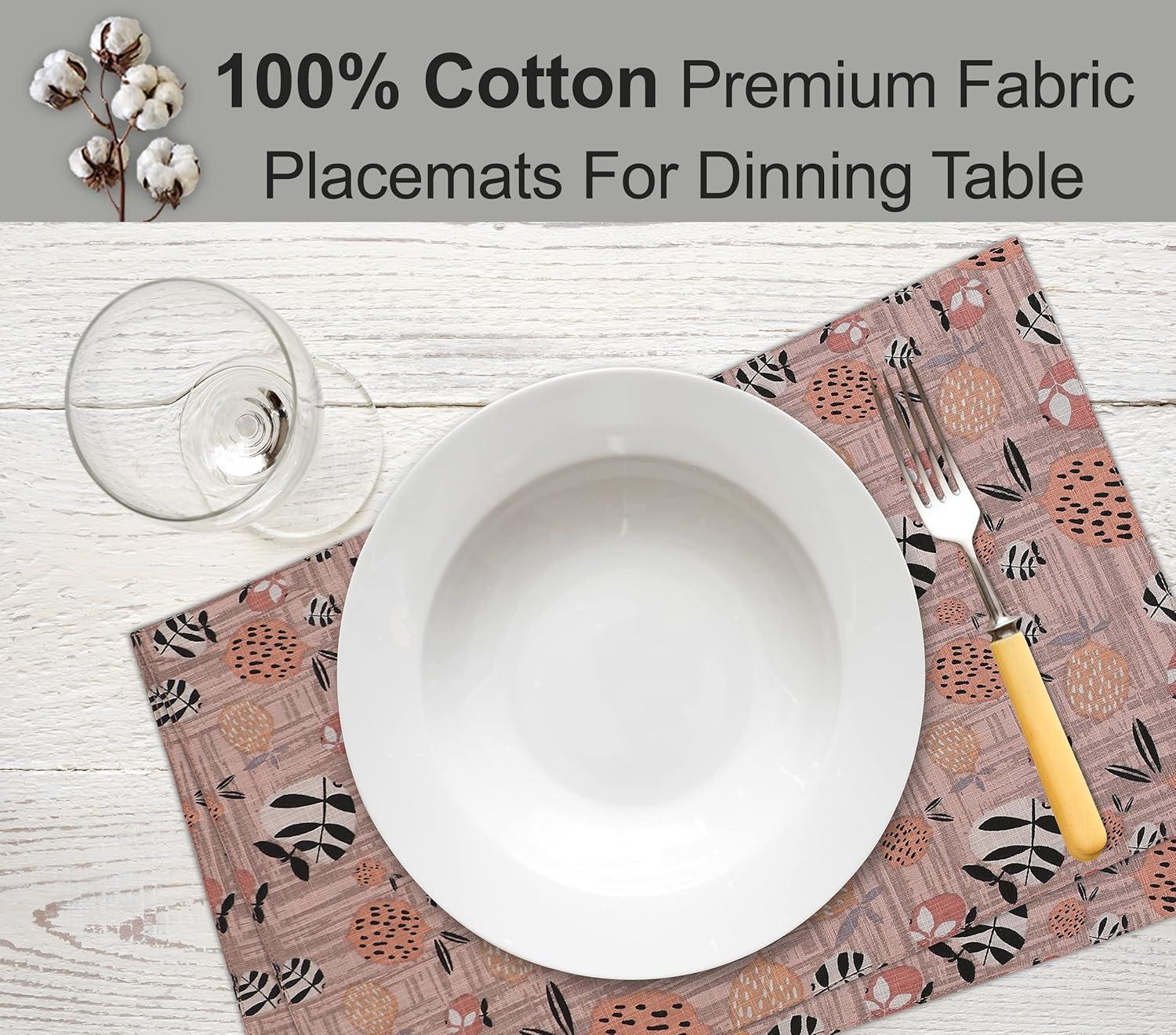 Ruvanti Dining Table Rectangle Placemats 100% Cotton Multi Pattern 13x19 Inches (Set of 6)
