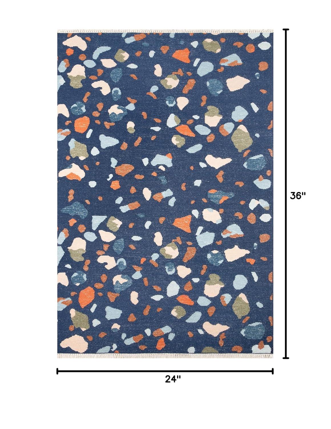 Novogratz Jem Terri Handmade Flatweave Navy Rug