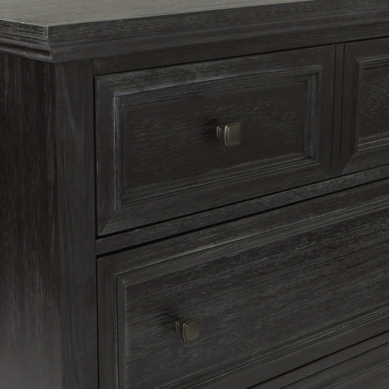 Farmhouse Basics Rustic Black 3-Drawer Chest with Modern Black Hardware